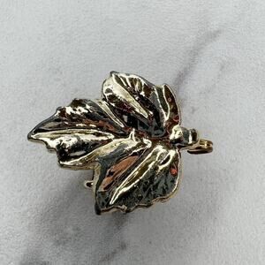 Vintage Gold Tone Leaf Belt Buckle Piece